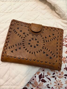 Cleobella Handmade Brown 100% Genuine Leather Wallet 2000s Excellent Condition